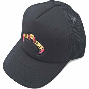 【予約商品】GUNS N' ROSES Unisex Mesh Back Cap: Scroll Logo (Black) - BLACK