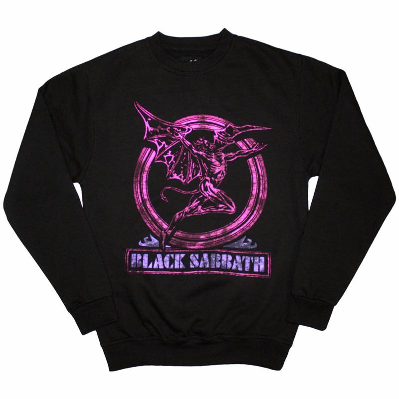 【予約商品】BLACK SABBATH Unisex Sweatshirt: Neon Pink Henry (Black) (Oversized)
