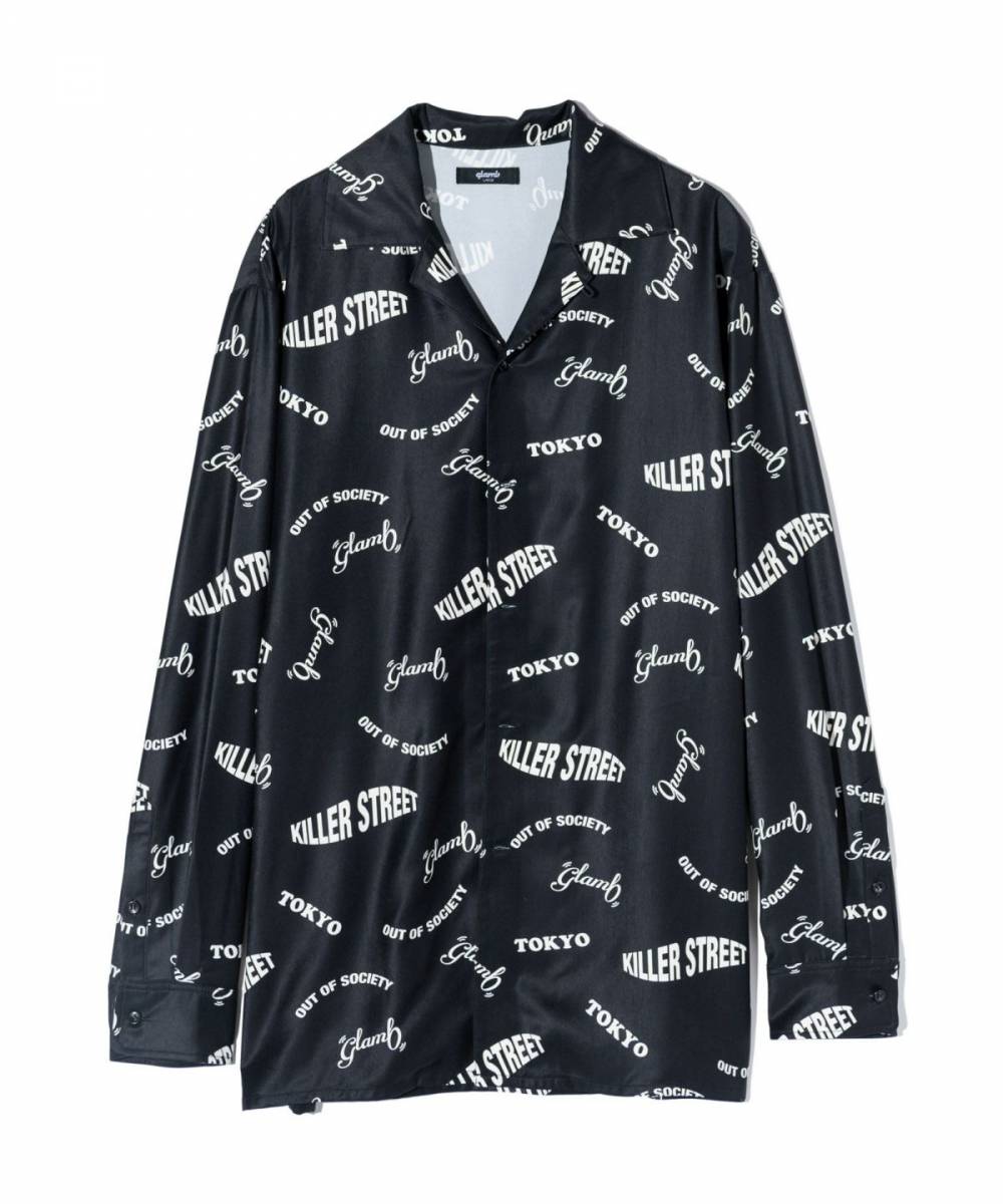 【予約商品】glamb(グラム) GB0424/SH05 : Typography Shirt / タイポグラフィシャツ - Black