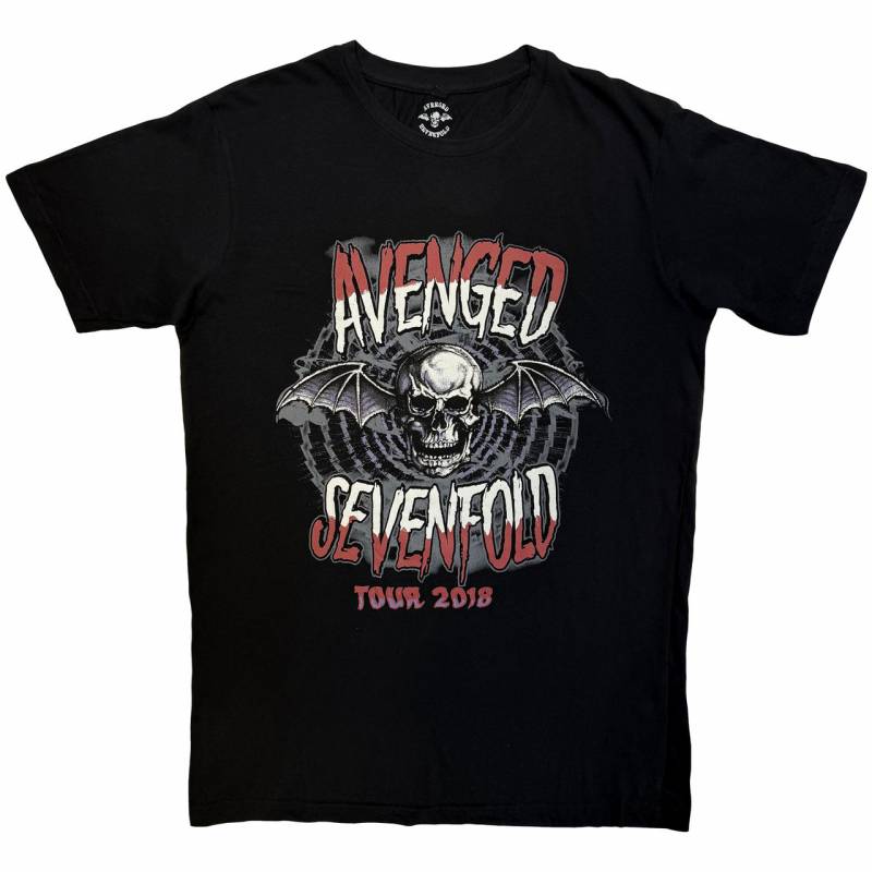 【予約商品】AVENGED SEVENFOLD Unisex Premium Carbon バンドTシャツ: Tour '18 (Black)
