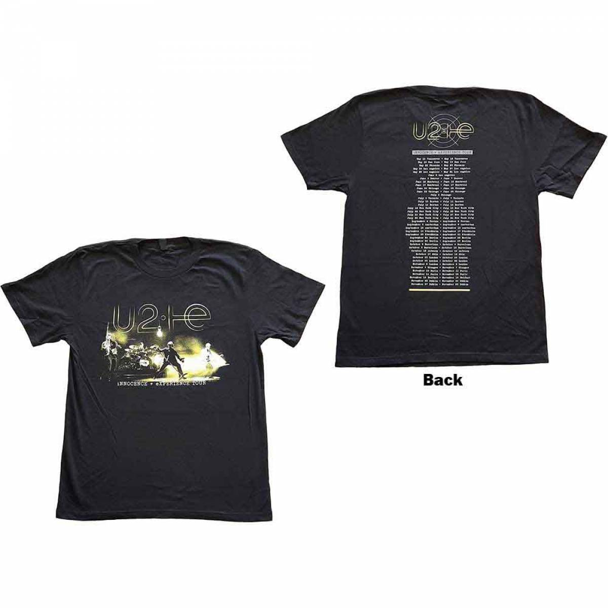 【予約商品】U2 バンドTシャツ ユニセックス: Stage Photo (Black) (Back Print & Ex-Tour) - BLACK