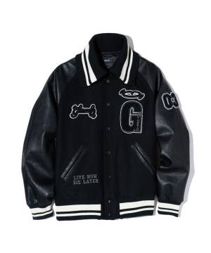 【予約商品】glamb(グラム) GB0424/JKT04 : GB Letterman Jacket / ジービーレターマンジャケット - Black