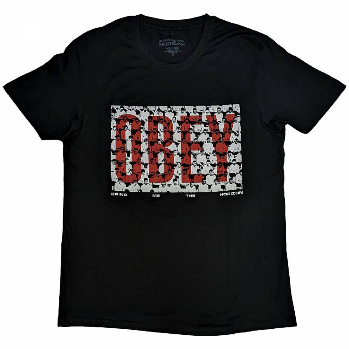 【予約商品】BRING ME THE HORIZON バンドTシャツ ユニセックス: Obey (Black) - BLACK