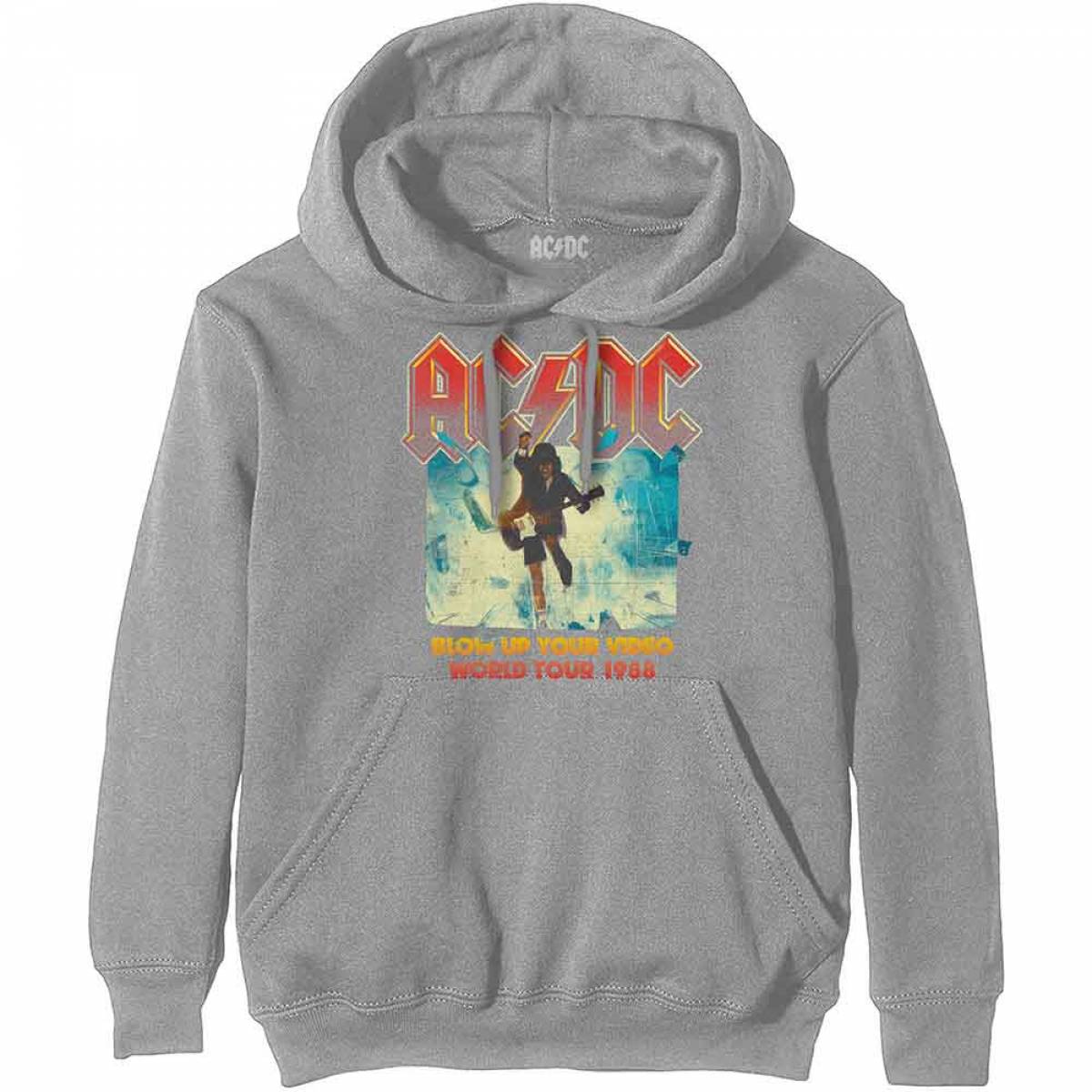 【予約商品】AC/DC Unisex Pullover Hoodie: Blow Up Your Video (Grey) - GREY