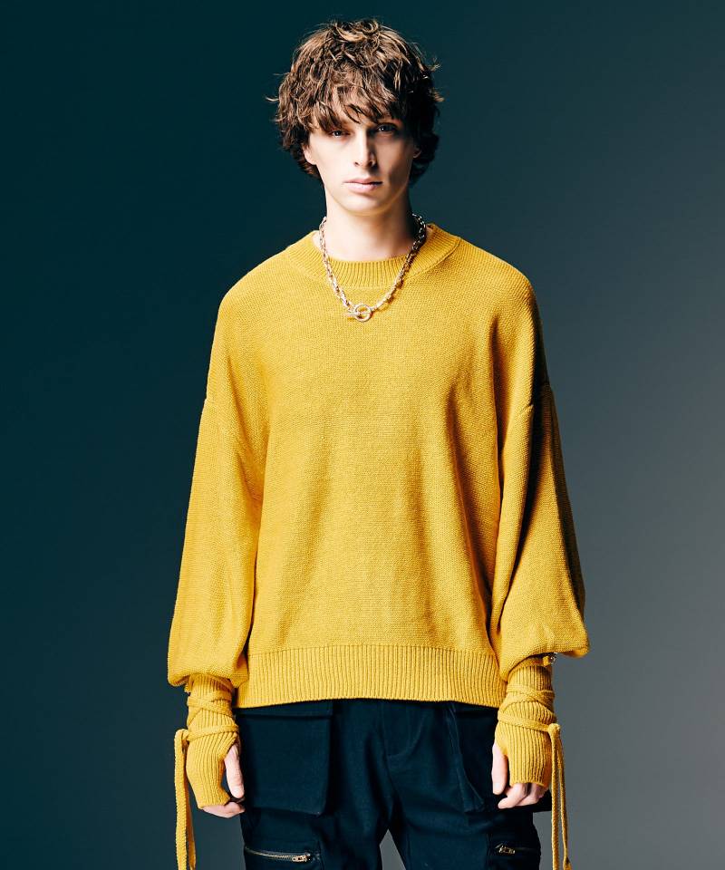 【予約商品】glamb(グラム) Blow Creed Knit / ブロウクリードニット - Yellow