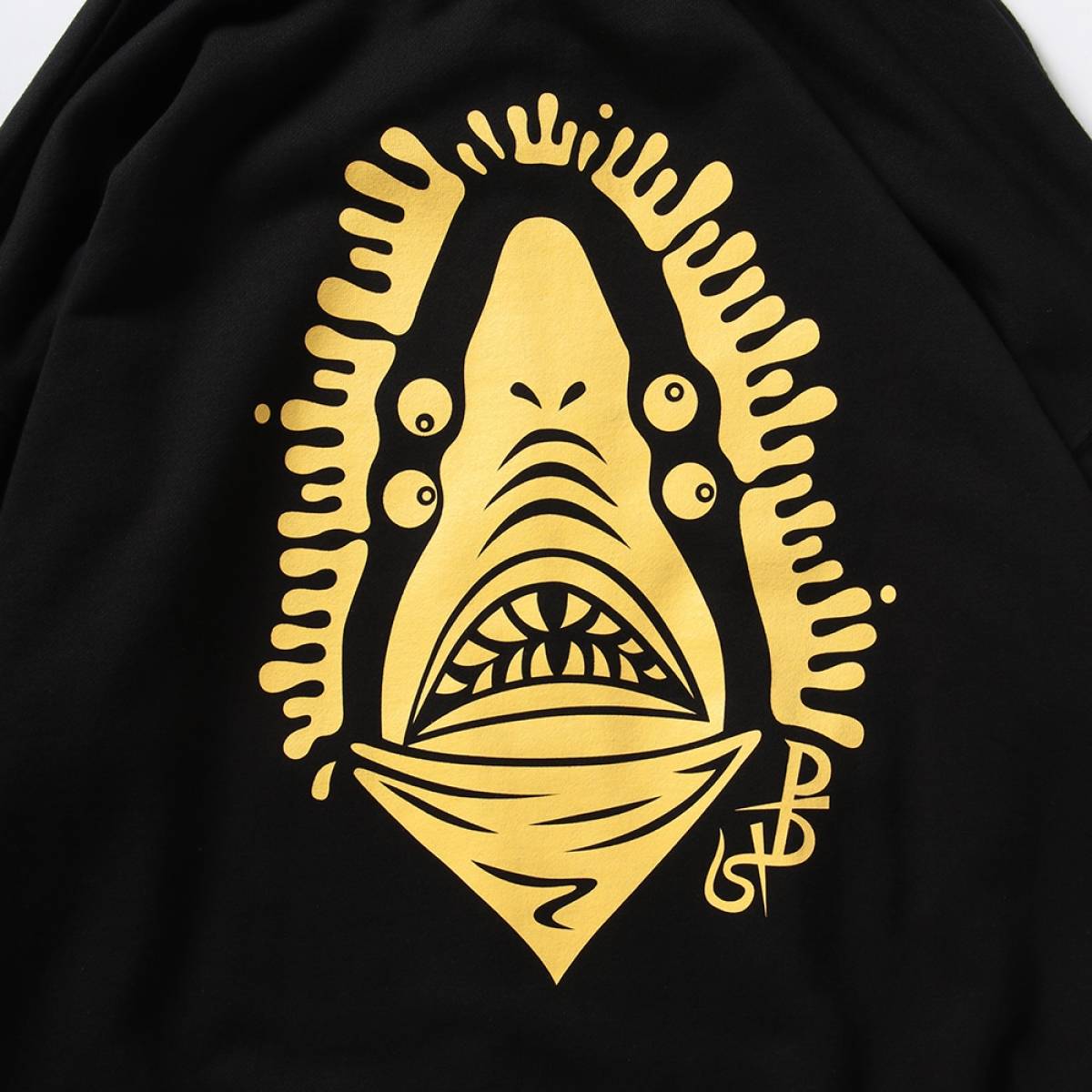 PUNK DRUNKERS (パンクドランカーズ) 鮫人出没注意BIG.ZIPパーカ PUNK DRUNKERS (パンクドランカーズ) 鮫人出没注意BIG.ZIPパーカ