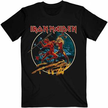 【予約商品】IRON MAIDEN バンドTシャツ ユニセックス: Number Of The Beast Run To The Hills Circular - BLACK