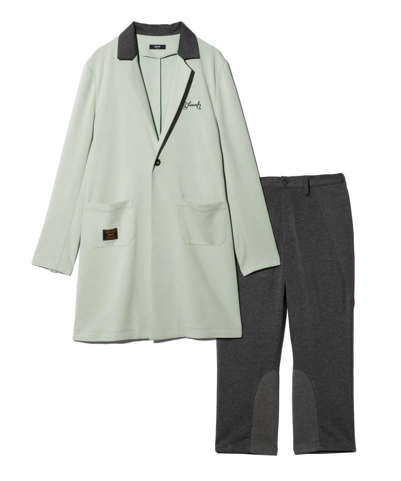 【予約商品】glamb(グラム) Chesterfield Shirt Set Up / チェスターフィールドシャツセットアップ - Green×Gray