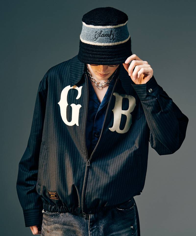 【予約商品】glamb(グラム)Stripe Coach Jacket / ストライプコーチジャケット - Black