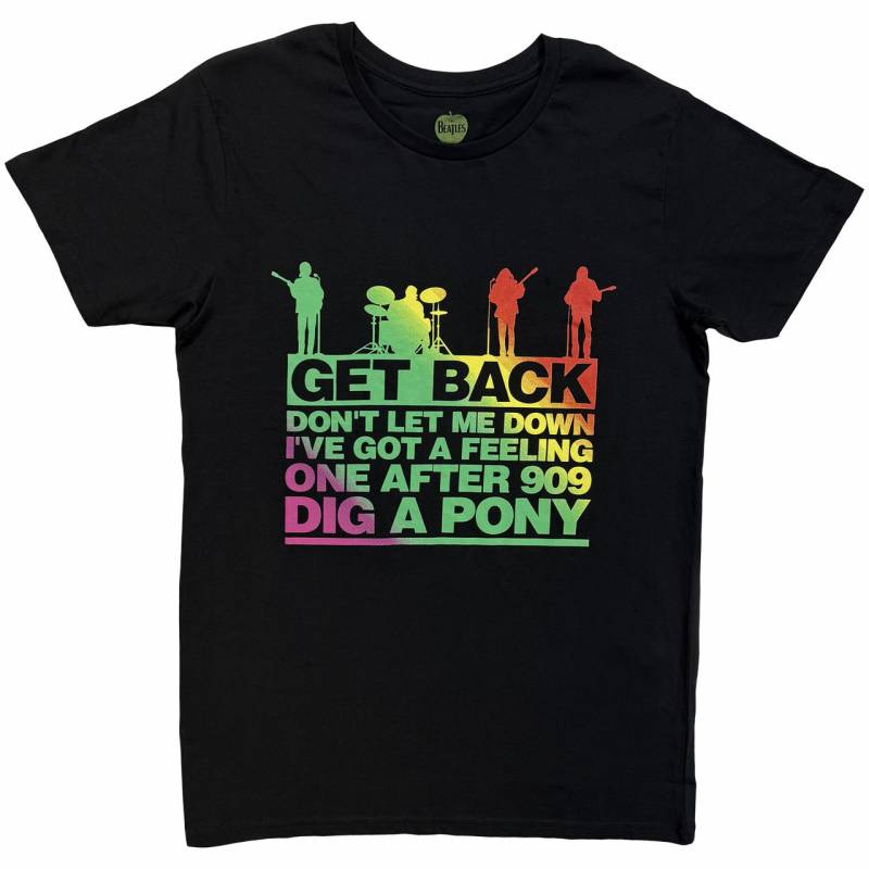 【予約商品】THE BEATLES バンドTシャツ ユニセックス: Get Back Gradient (Black)