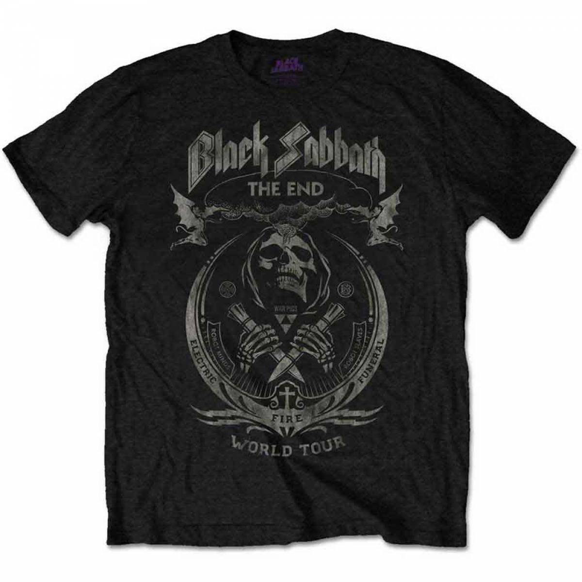 【予約商品】BLACK SABBATH バンドTシャツ ユニセックス: The End Mushroom Cloud - BLACK