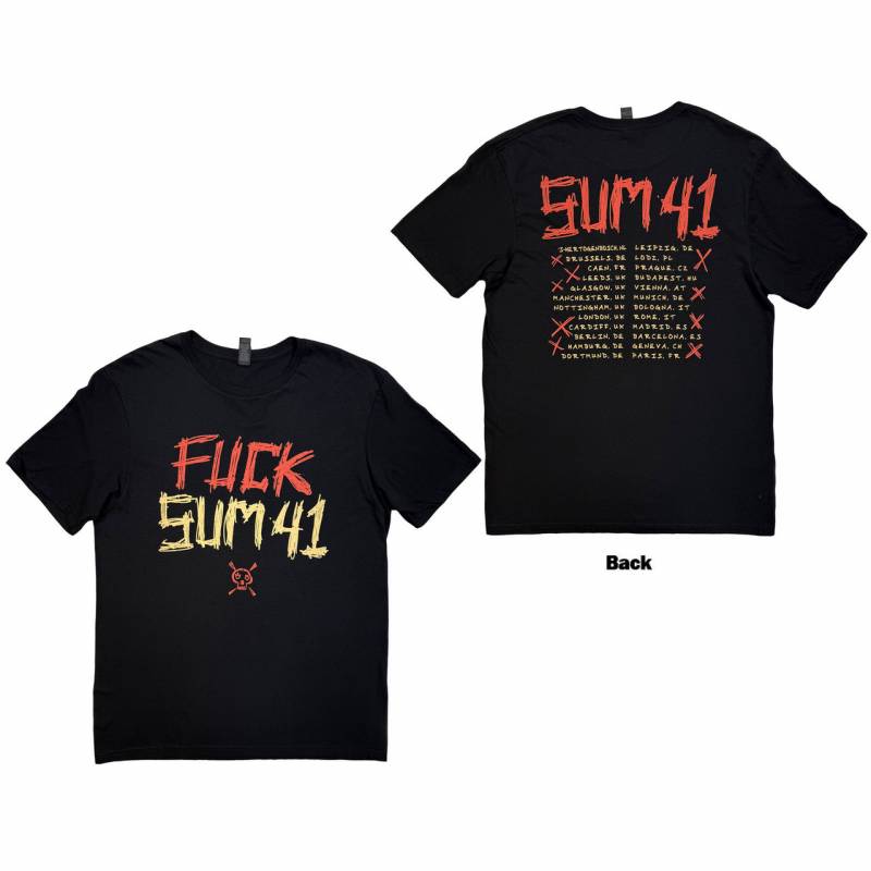 【予約商品】Sum 41 バンドTシャツ ユニセックス: Tour '24 Pt.2 Fuck Sum 41 (Black) (Back Print) (Ex-Tour)