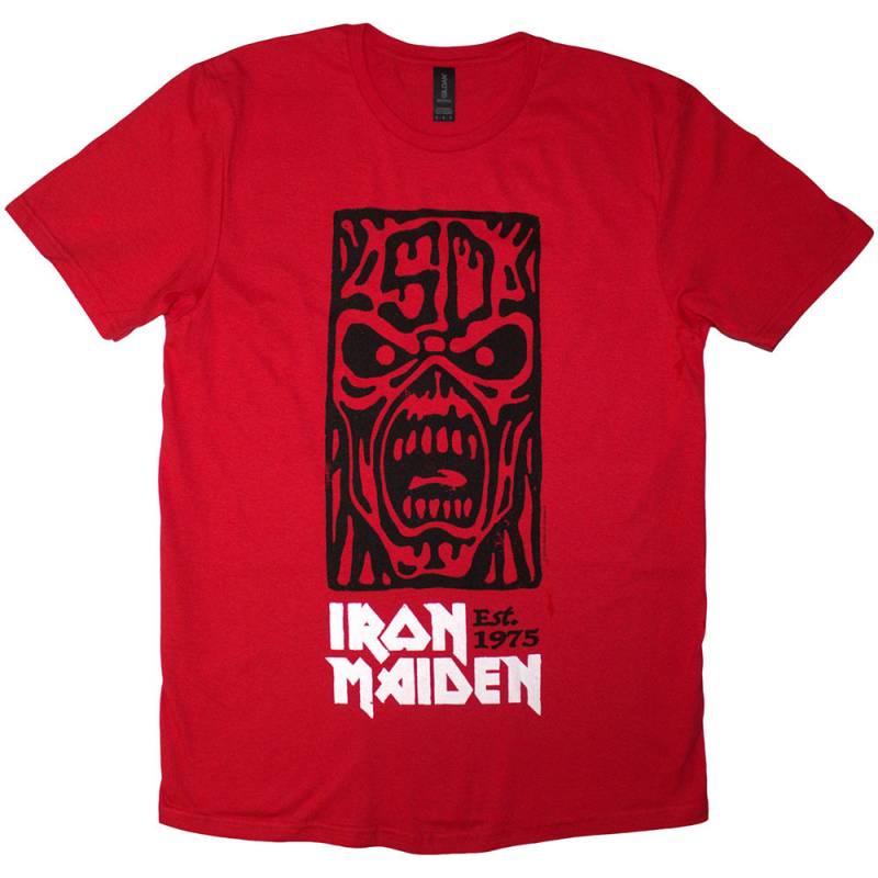 【予約商品】IRON MAIDEN バンドTシャツ ユニセックス: Est. 1975 Stamp Logo Black (Red)
