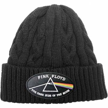 【予約商品】PINK FLOYD Unisex Beanie Hat: The Dark Side of the Moon Black Border (Black) (Cable Knit) - BLACK