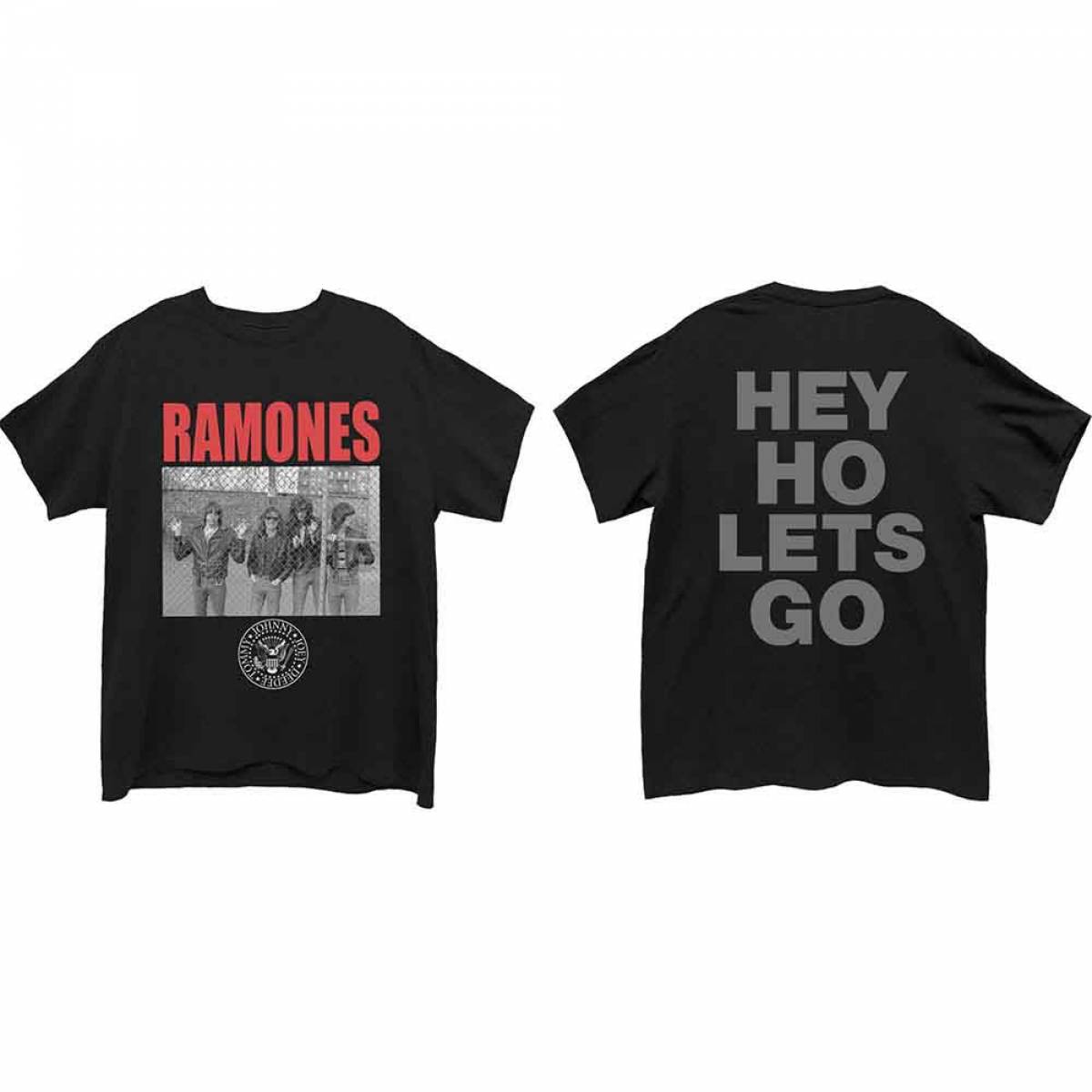 【予約商品】RAMONES バンドTシャツ ユニセックス: Cage Photo (Black) (Back Print) - BLACK