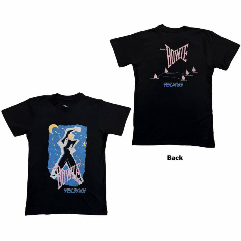 【予約商品】DAVID BOWIE バンドTシャツ ユニセックス: 83' Tour (Black) (Back Print)