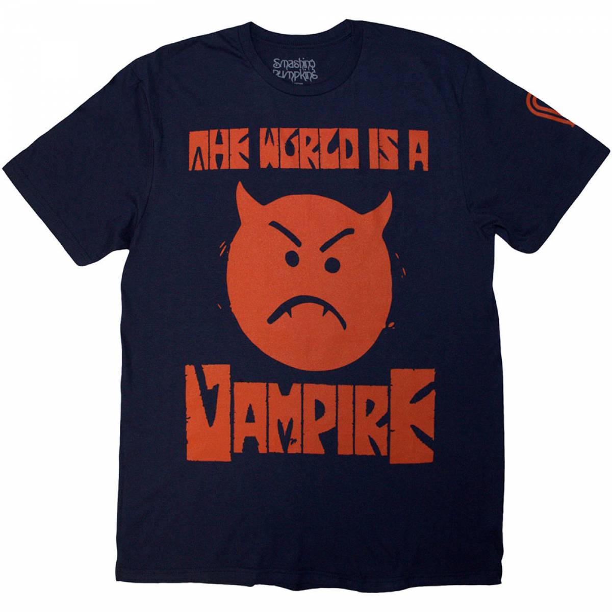 【予約商品】THE SMASHING PUMPKINS バンドTシャツ ユニセックス: World Is A Vampire (Navy Blue) (Back Print) - NAVY BLUE