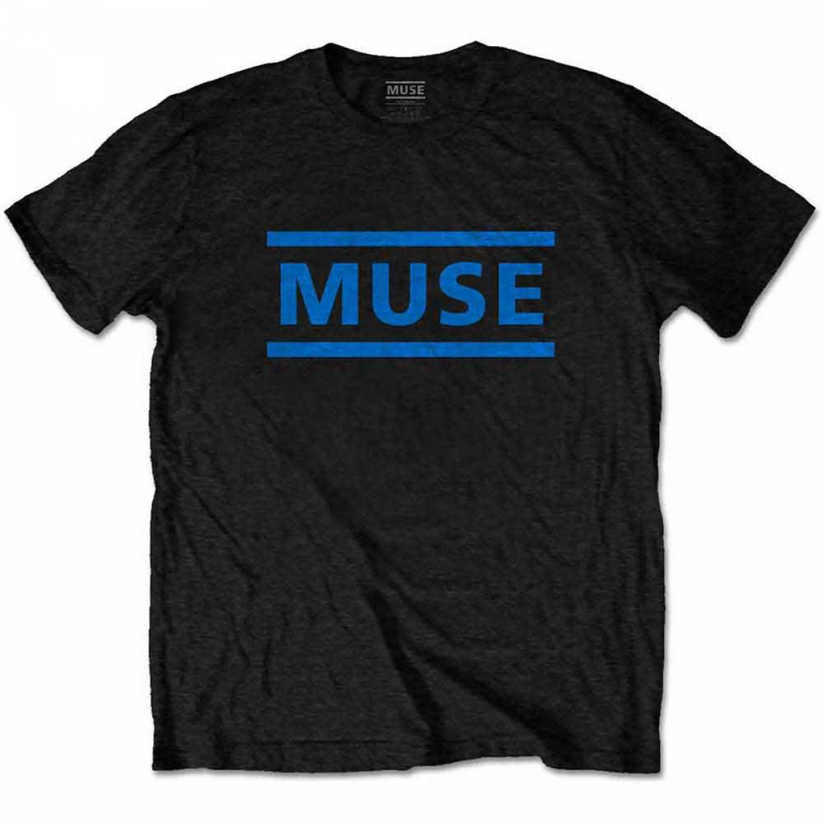 【予約商品】MUSE バンドTシャツ ユニセックス: Dark Blue Logo (Black) - BLACK