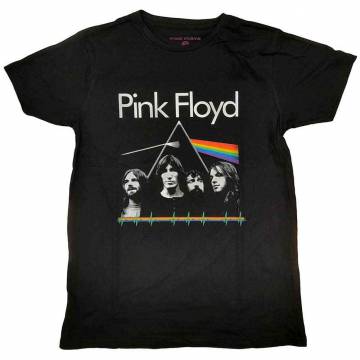 【予約商品】PINK FLOYD バンドTシャツ ユニセックス: Dark Side of the Moon Band & Pulse (Black) - BLACK