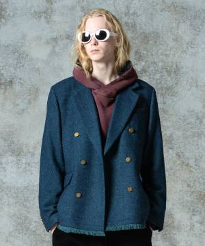 【予約商品】glamb(グラム)GB0325/JKT14 : Damage Tailored Jacket / ダメージテーラードジャケット - Navy
