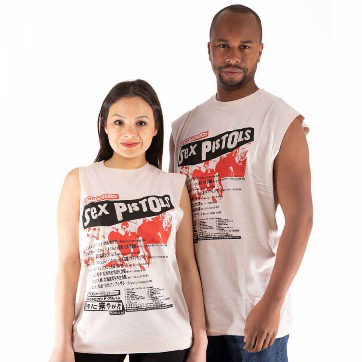 【予約商品】THE SEX PISTOLS Unisex Tank バンドTシャツ: Filthy Lucre (Natural) (Embellished) - NATURAL
