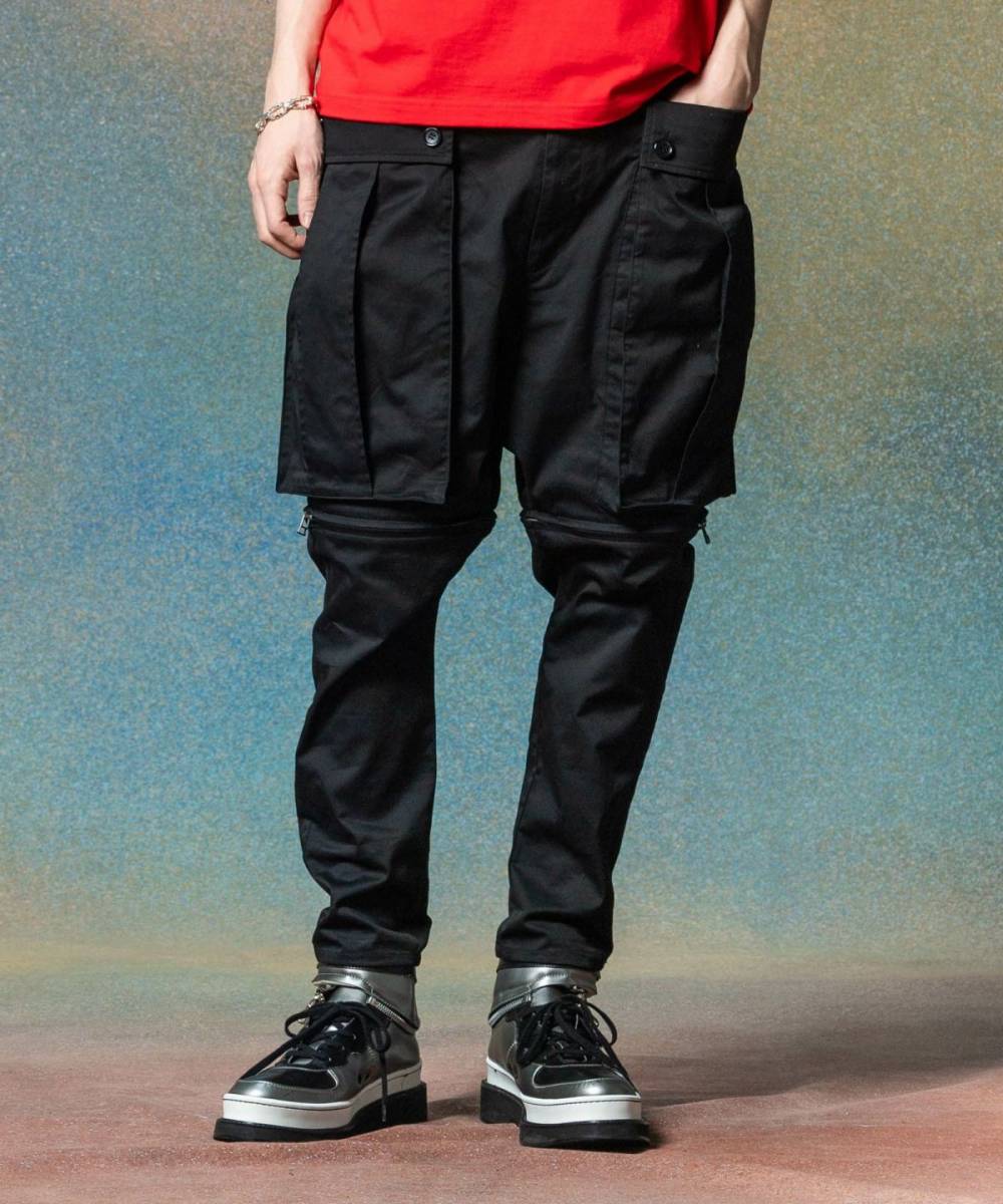 glamb(グラム)GB0225/P02 : 2 Way Jodhpurs Pants / ２ウェイジョッパーズパンツ - Black