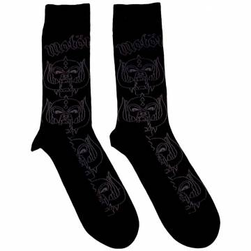 【予約商品】MOTORHEAD Unisex Ankle Socks: Warpig Outlines (Black) (UK Size 7 - 11) - BLACK