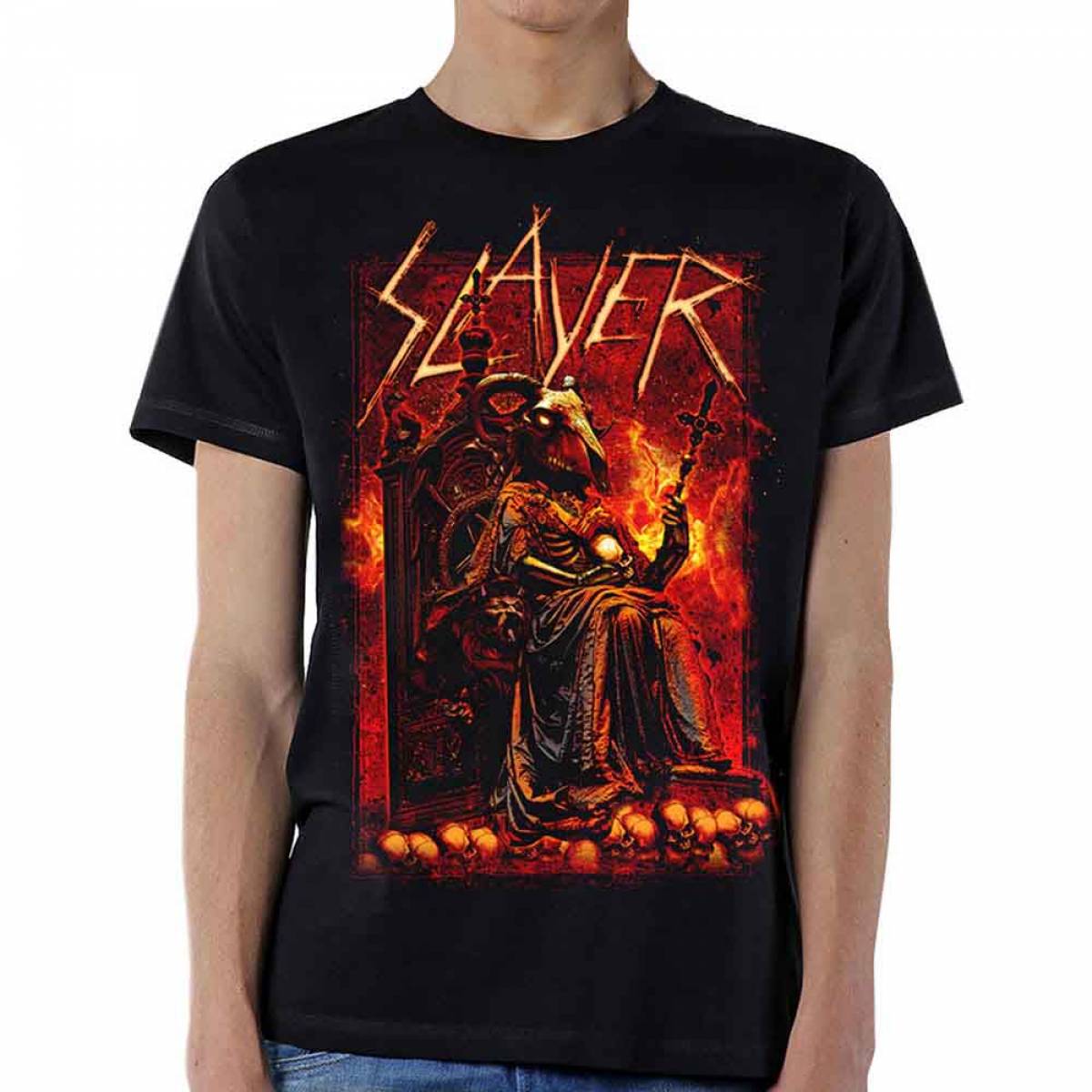 【予約商品】SLAYER バンドTシャツ ユニセックス: Goat Skull (Black) - BLACK