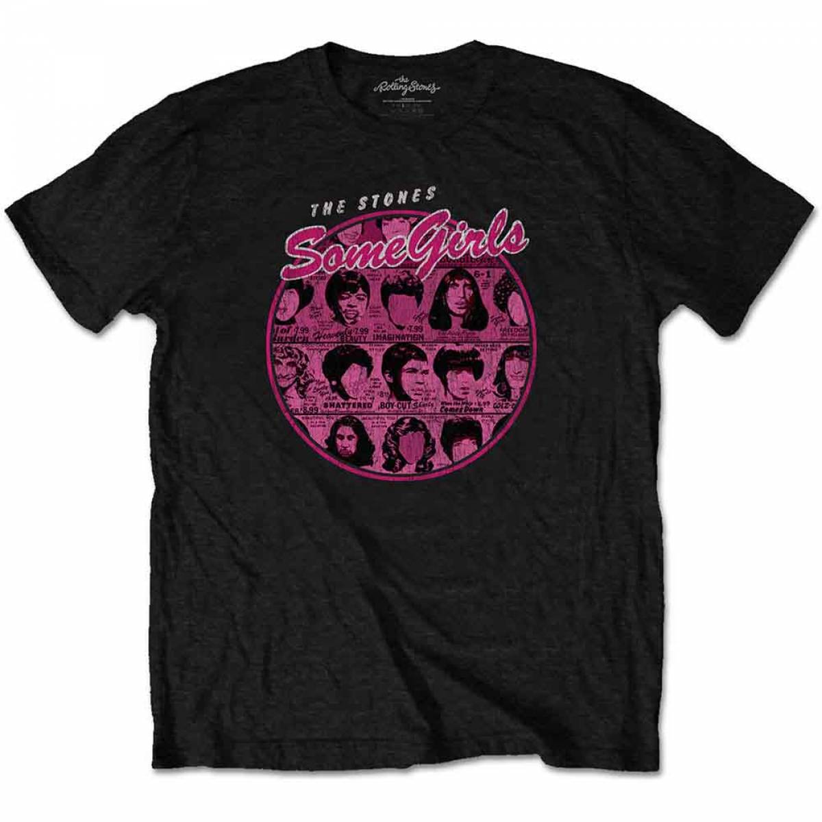 【予約商品】THE ROLLING STONES バンドTシャツ ユニセックス: Some Girls Circle Version 1 (Black) - BLACK