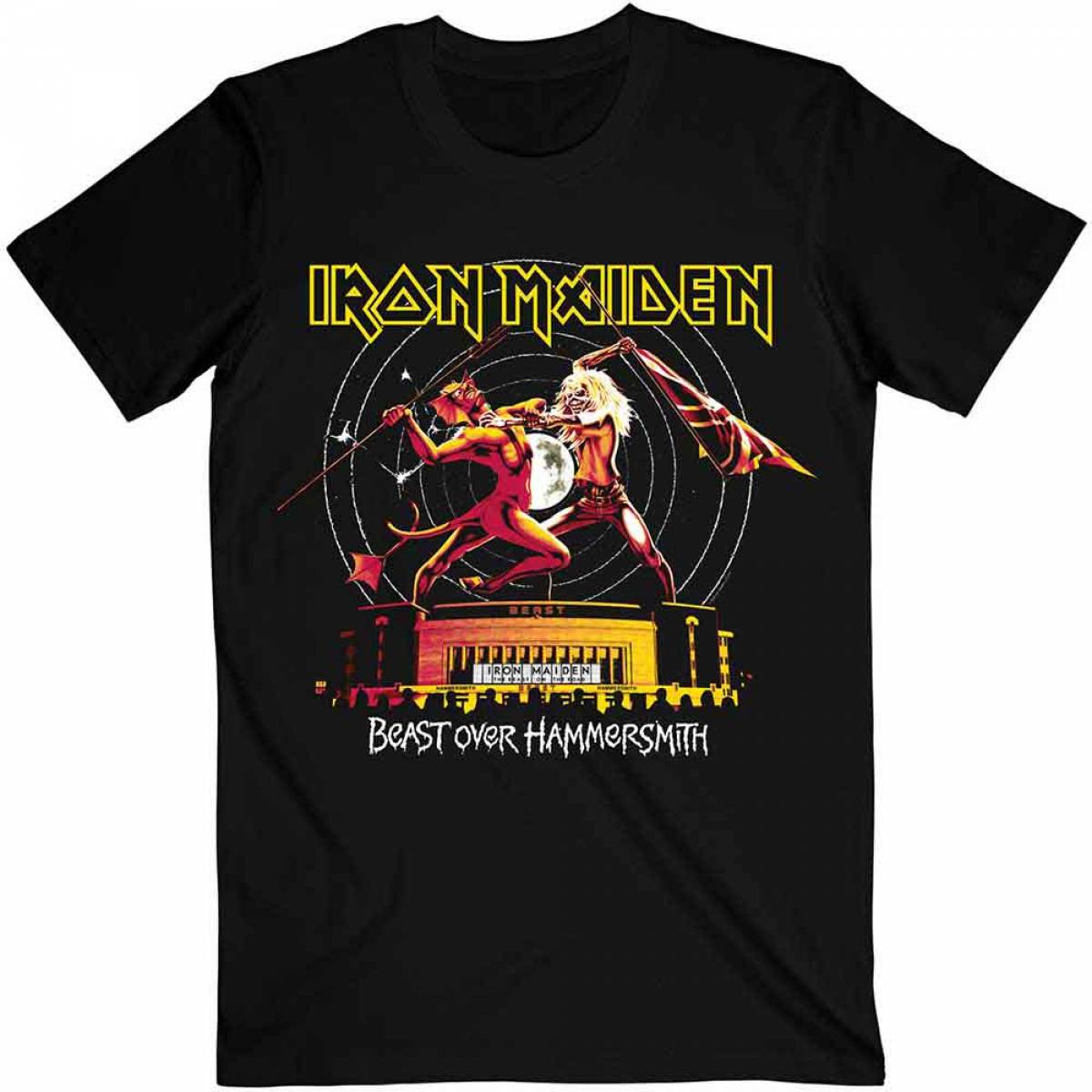 【予約商品】IRON MAIDEN ユニセックスTシャツ: Beast Over Hammersmith Eddie & Devil Tonal