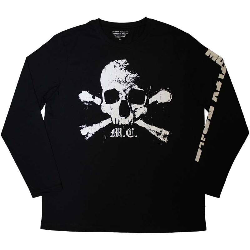 【予約商品】MOTLEY CRUE Unisex Long Sleeve バンドTシャツ: Orbit Skull (Black) (Sleeve Print)
