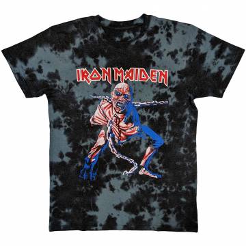 【予約商品】IRON MAIDEN バンドTシャツ ユニセックス: Eddie Piece Of Mind (Wash Collection) - BLACK