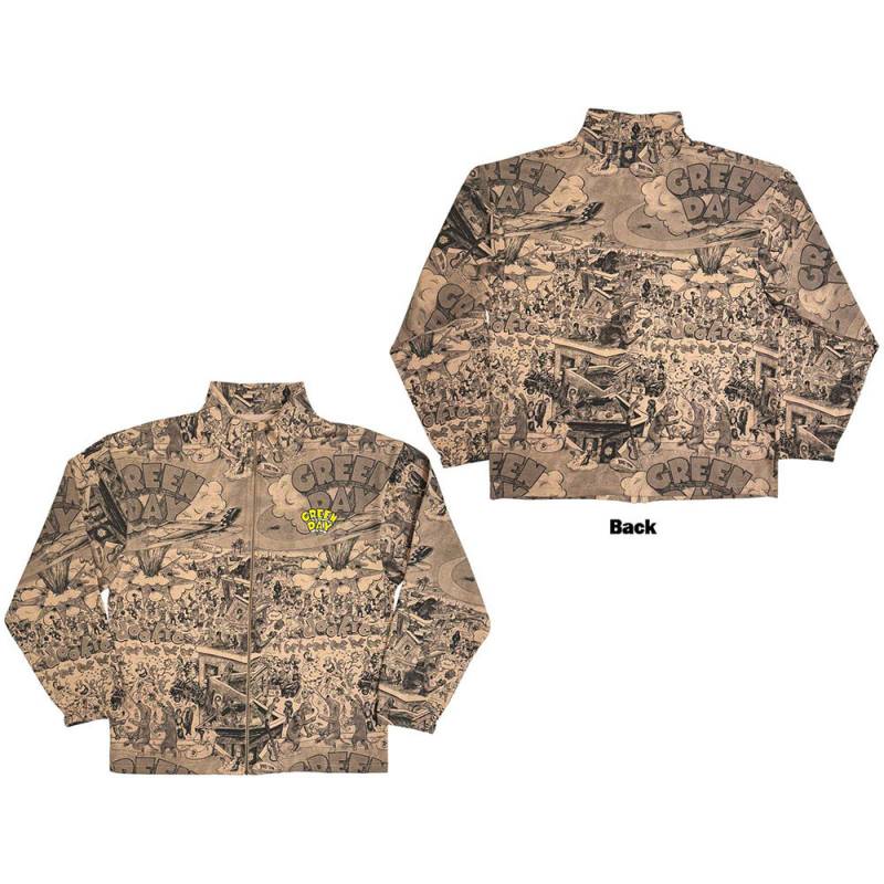 【予約商品】GREEN DAY Unisex Zip Jacket: Dookie All Over Print (Brown) (Back Print)