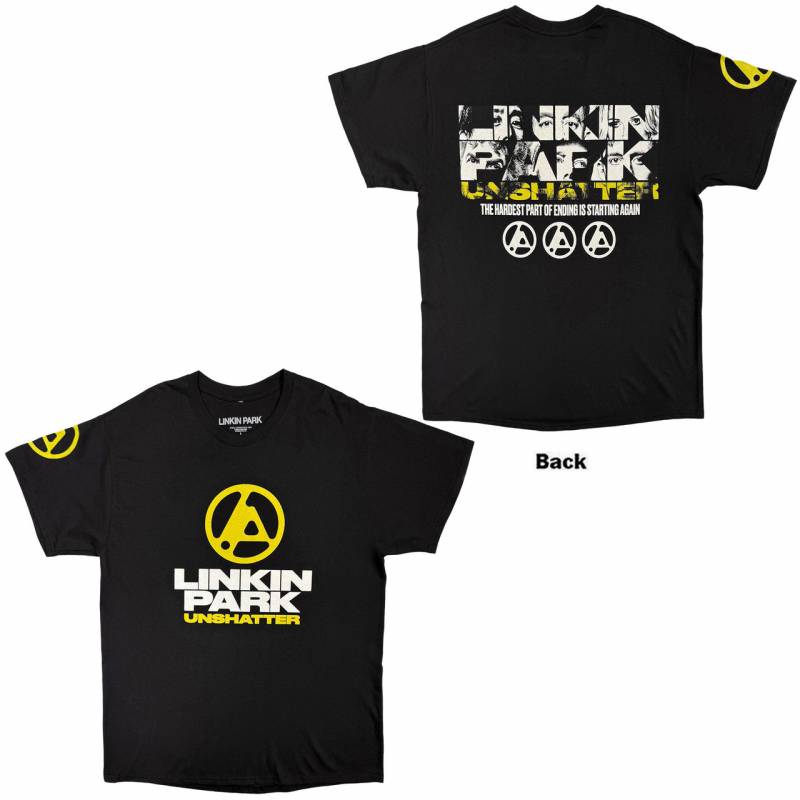 LINKIN PARK バンドTシャツ ユニセックス: Unshatter The Hardest Part (Black) (Back Print)