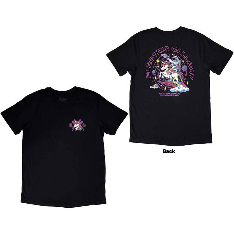 【予約商品】ELECTRIC CALLBOY バンドTシャツ ユニセックス: Spaceman Unicorn (Black) (Back Print)