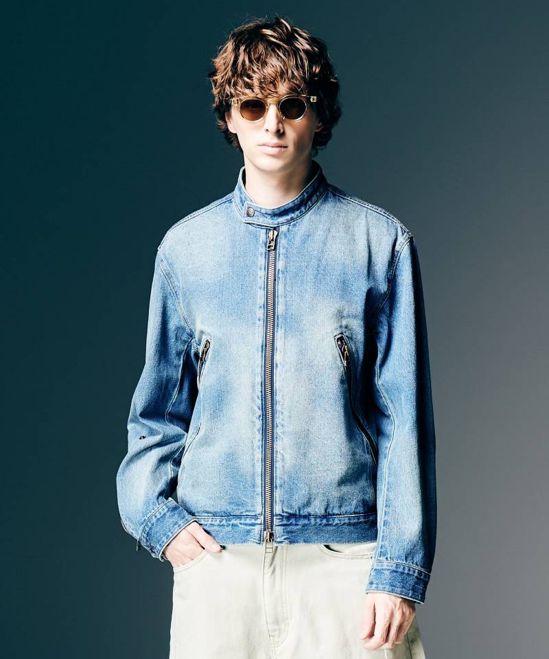 【予約商品】glamb(グラム) Denim Riders Jacket / デニムライダースジャケット - Indigo
