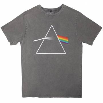 【予約商品】PINK FLOYD Unisex Stone Wash バンドTシャツ: Dark Side of the Moon Album (Grey) - GREY