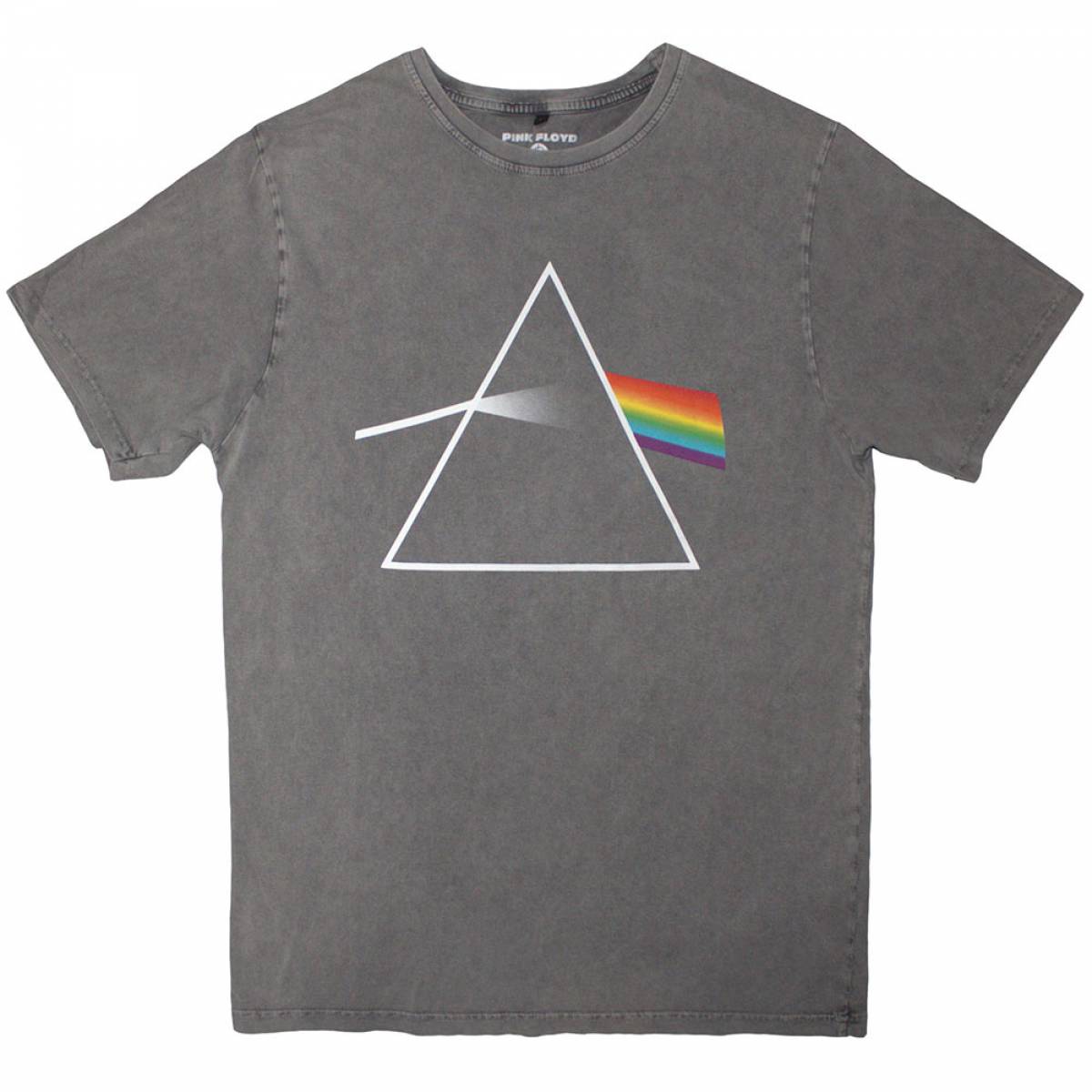 【予約商品】PINK FLOYD Unisex Stone Wash バンドTシャツ: Dark Side of the Moon Album (Grey) - GREY