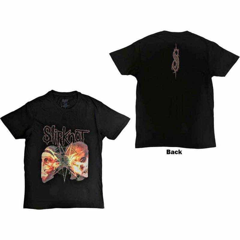 【予約商品】SLIPKNOT バンドTシャツ ユニセックス: 2 Faces (Black) (Back Print)