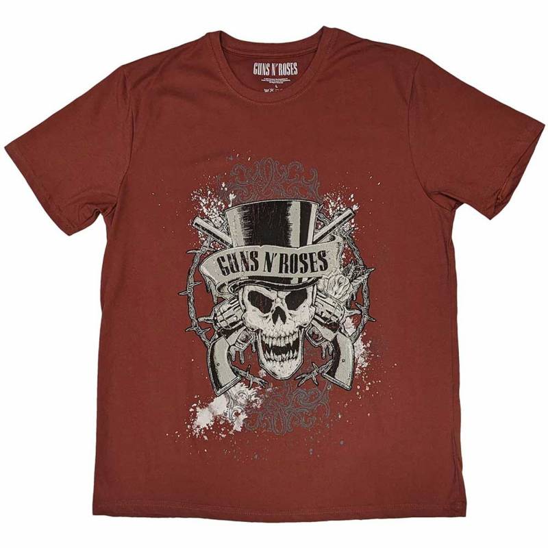 【予約商品】GUNS N' ROSES バンドTシャツ ユニセックス: Faded Skull (Red)