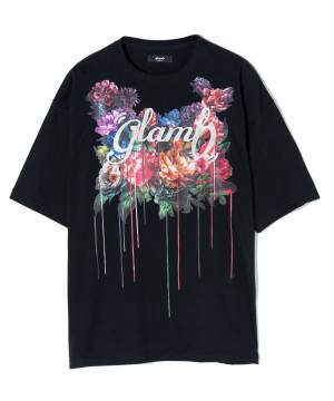 【予約商品】glamb(グラム) GB0424/CS01 : Melting Flower T-Shirt / メルティングフワラーTシャツ - Black