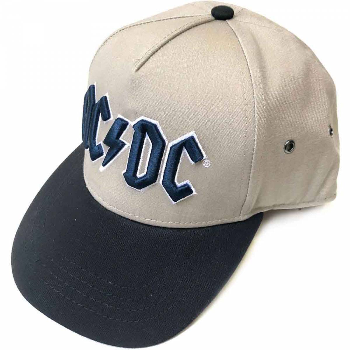 【予約商品】AC/DC Unisex Snapback Cap: Navy Logo (Black & Sand) - BLACK & SAND