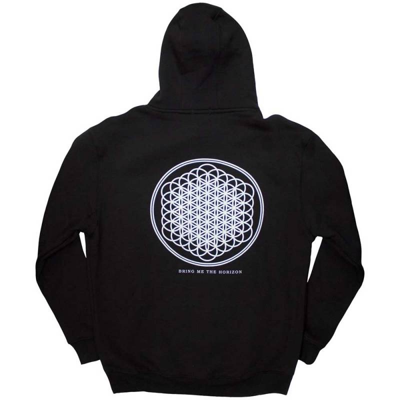 【予約商品】BRING ME THE HORIZON Unisex Pullover Hoodie: Flower of Life (Black) (Back Print) - BLACK