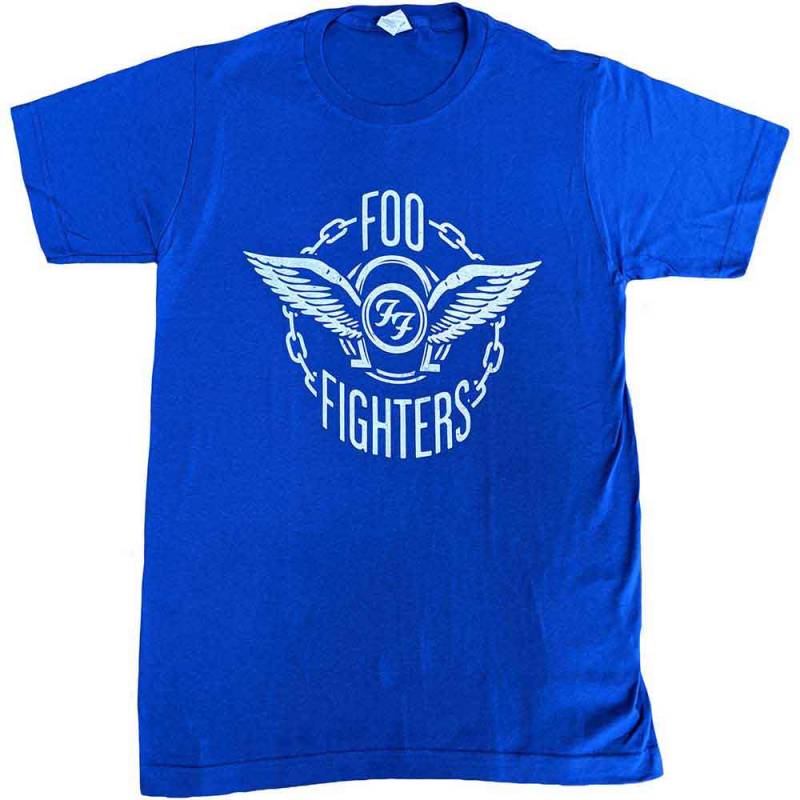 【予約商品】FOO FIGHTERS バンドTシャツ ユニセックス: Wings (Blue) (Ex-Tour) (Small) - BLUE