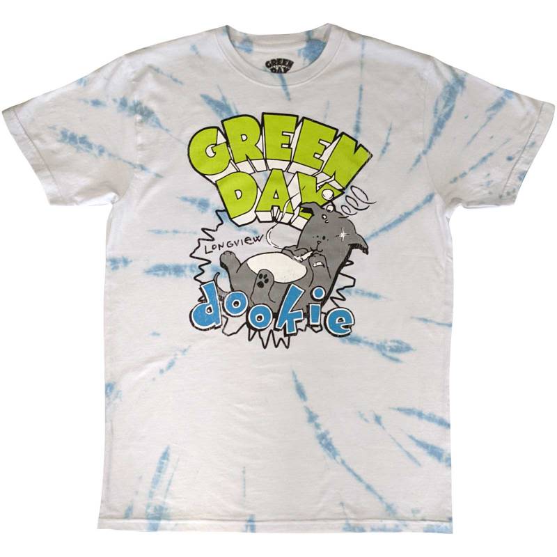 【予約商品】GREEN DAY バンドTシャツ ユニセックス: Dookie Longview (White) (Wash Collection) - WHITE