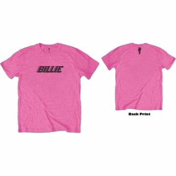 【予約商品】BILLIE EILISH バンドTシャツ ユニセックス: Racer Logo & Blohsh (Pink) (Back Print) - PINK