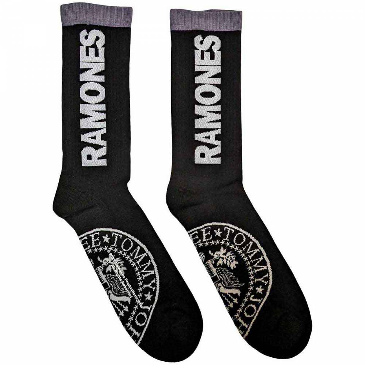 【予約商品】RAMONES Unisex Terry Socks: Presidential Seal (Black) (UK Size 7 - 11) - BLACK
