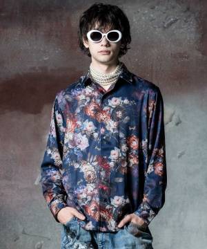 【予約商品】glamb(グラム)GB0324/SH01 : Eden Shirt / エデンシャツ - Navy