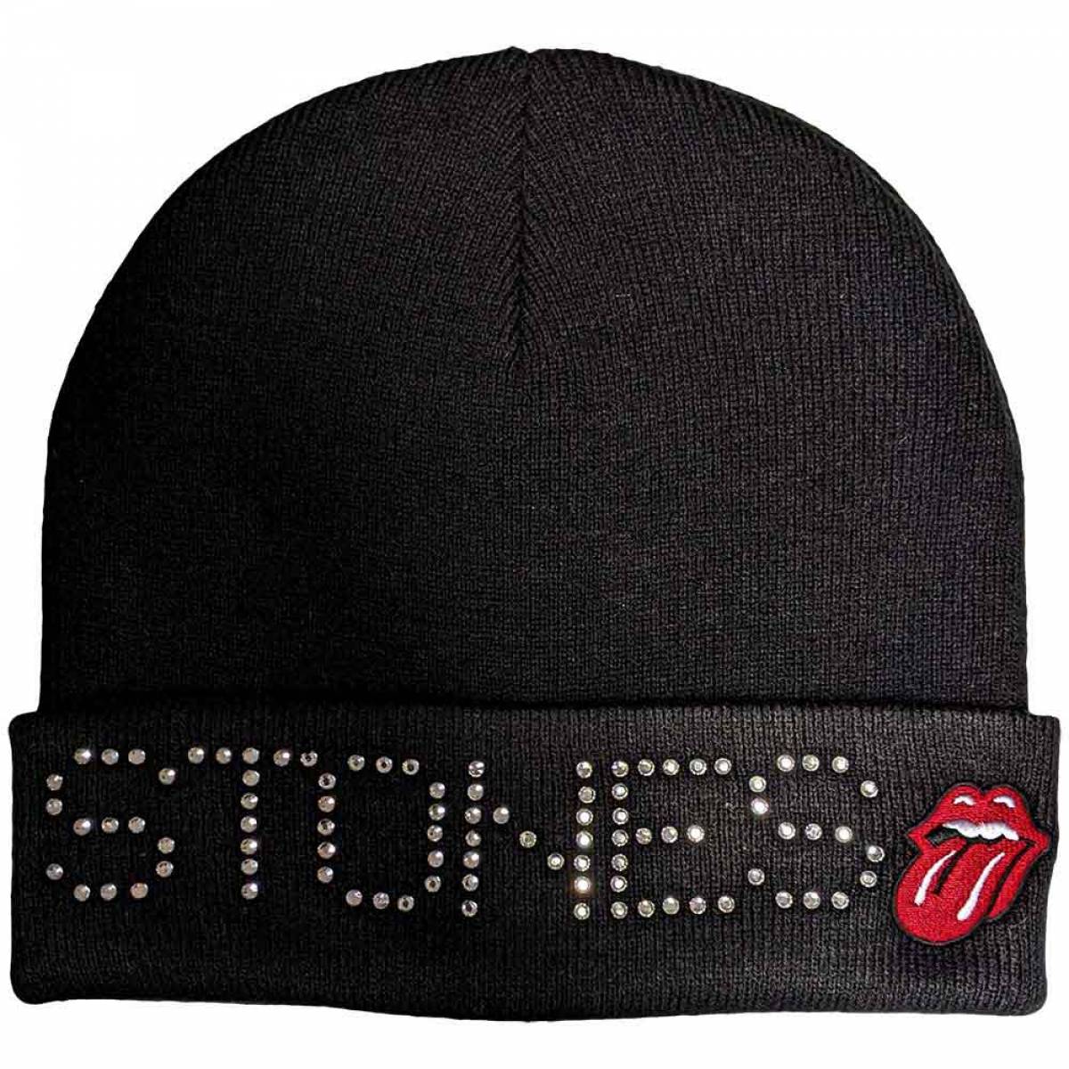 【予約商品】THE ROLLING STONES Unisex Beanie Hat: Stones Embellished (Black) - BLACK