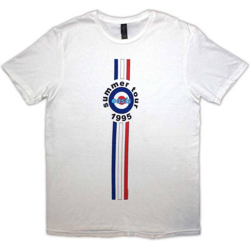 【予約商品】OASIS バンドTシャツ ユニセックス: Stripes '95 (White)